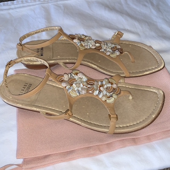 Gently Loved Shelly Almond Butter Calf Leather Sandal by Stuart Weitzman - Picture 3 of 9